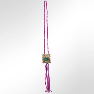 American Darling ADJW101E Braided Genuine Leather Jewelry Necklace with Concho